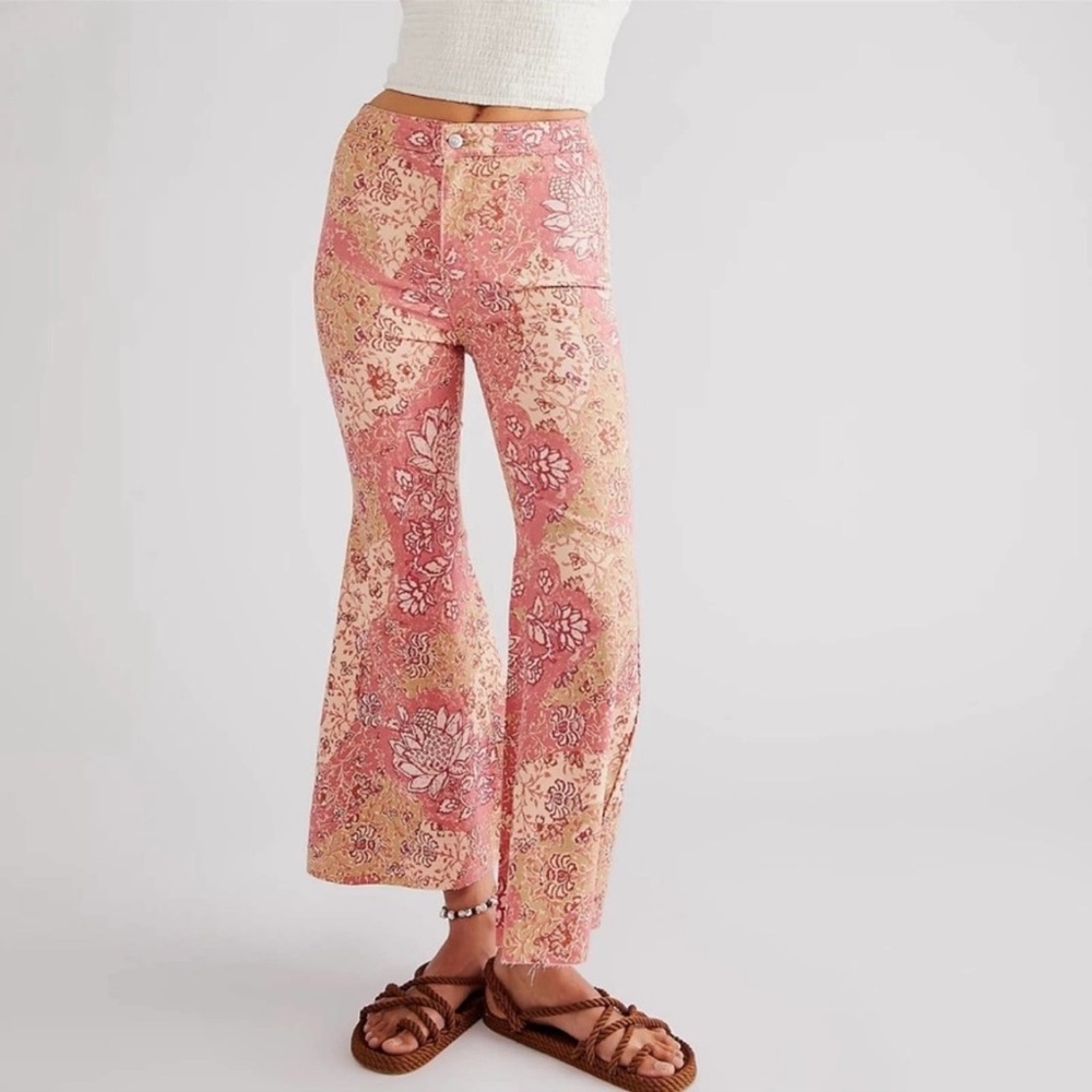 We The Free Floral Flare Jeans
